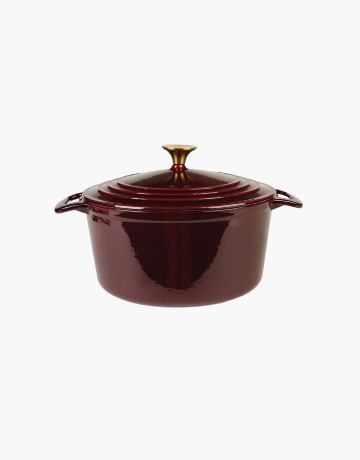 Gjutjärnsgryta rund mörkröd - 4300ml mörkröd - 1