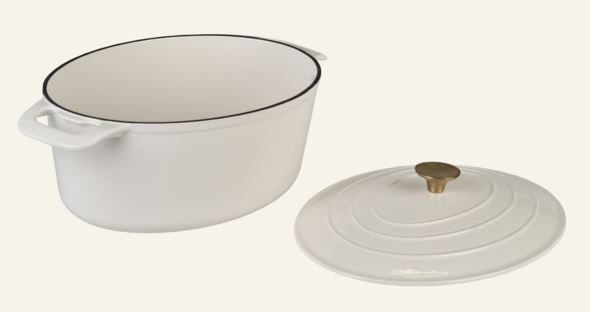 Gjutjärnsgryta oval creme - 5