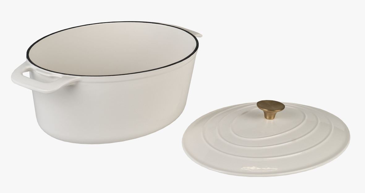 Gjutjärnsgryta oval creme - 5