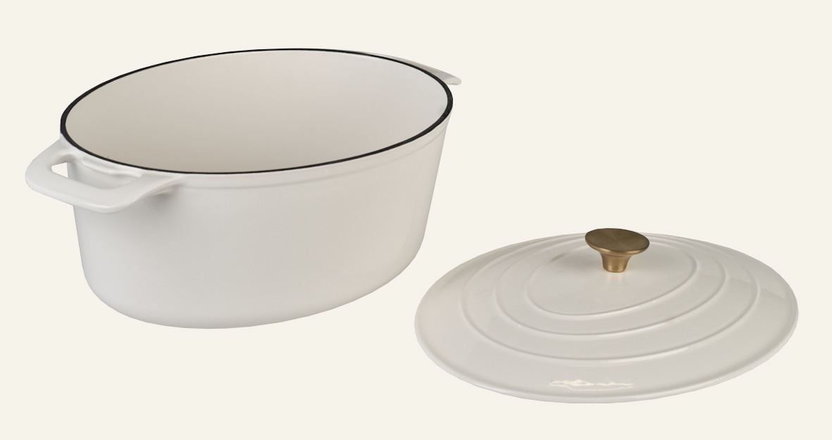 Gjutjärnsgryta oval creme - 5