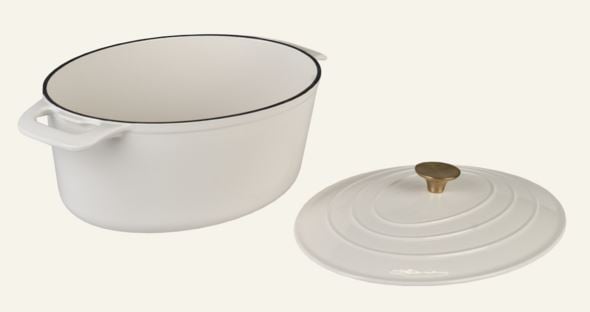 Gjutjärnsgryta oval creme - 5