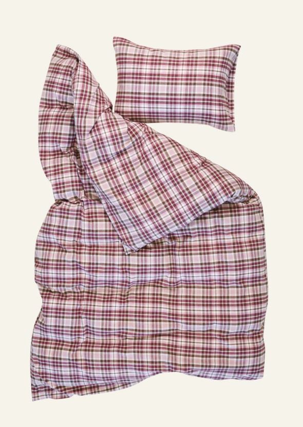 Påslakanset i garnfärgad flanell multi/rosa - 7