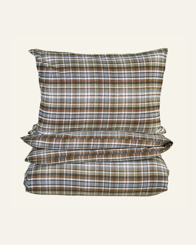 Påslakanset i garnfärgad flanell multi - 150x210 cm multi - 1