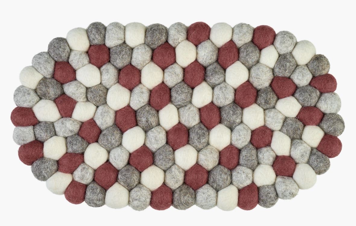 Grytunderlägg multi/röd - 33x19 cm multi/röd - 1