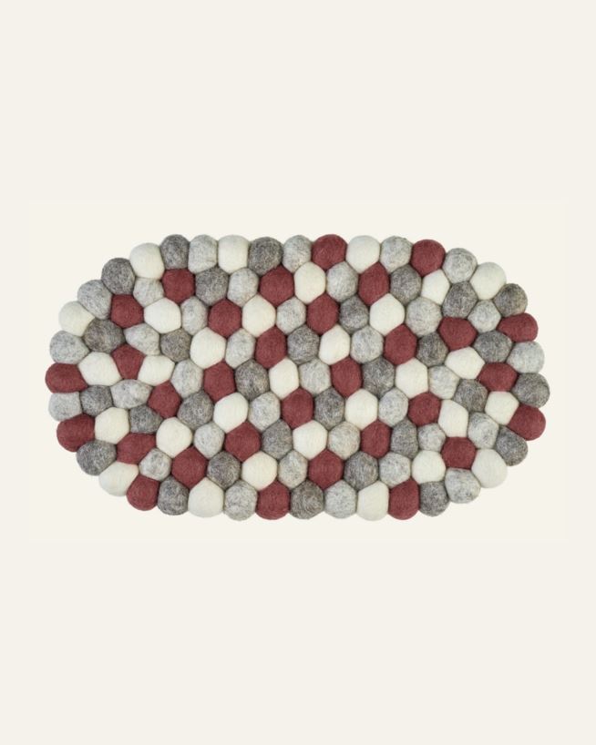 Grytunderlägg multi/röd - 33x19 cm multi/röd - 1