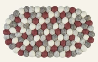 Wool grytunderlägg multi/röd