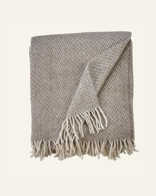 Ullpläd taupe - 190x200 cm taupe - 1