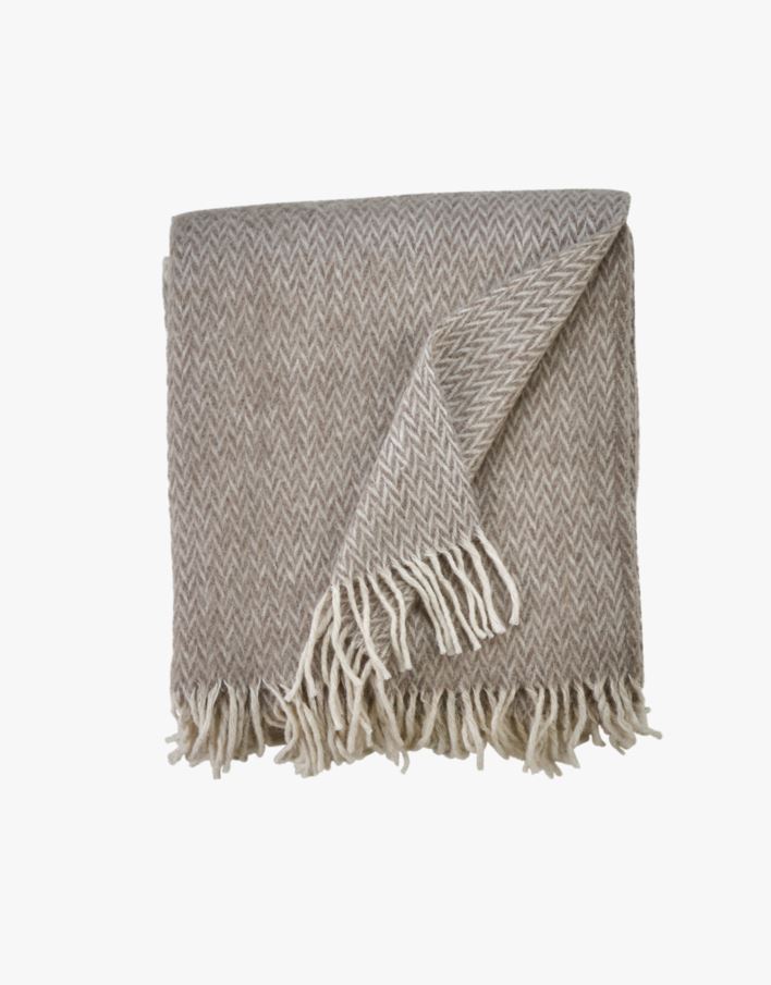 Ullpläd taupe - 190x200 cm taupe - 1