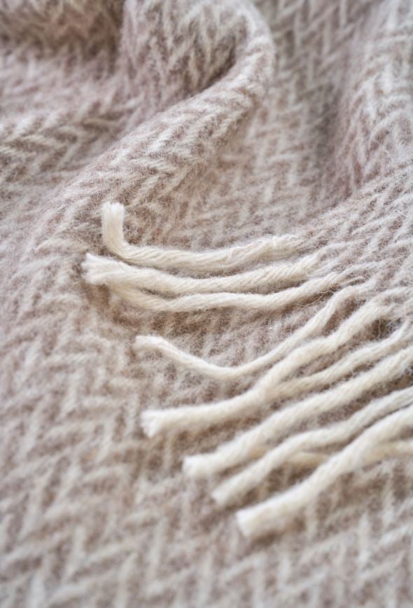 Ullpläd taupe - 2