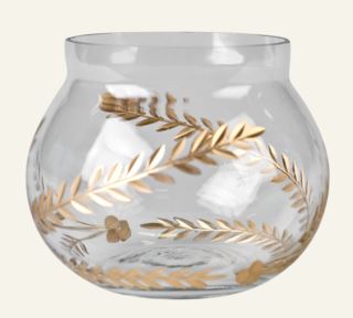 Golden leaf värmeljushållare guld