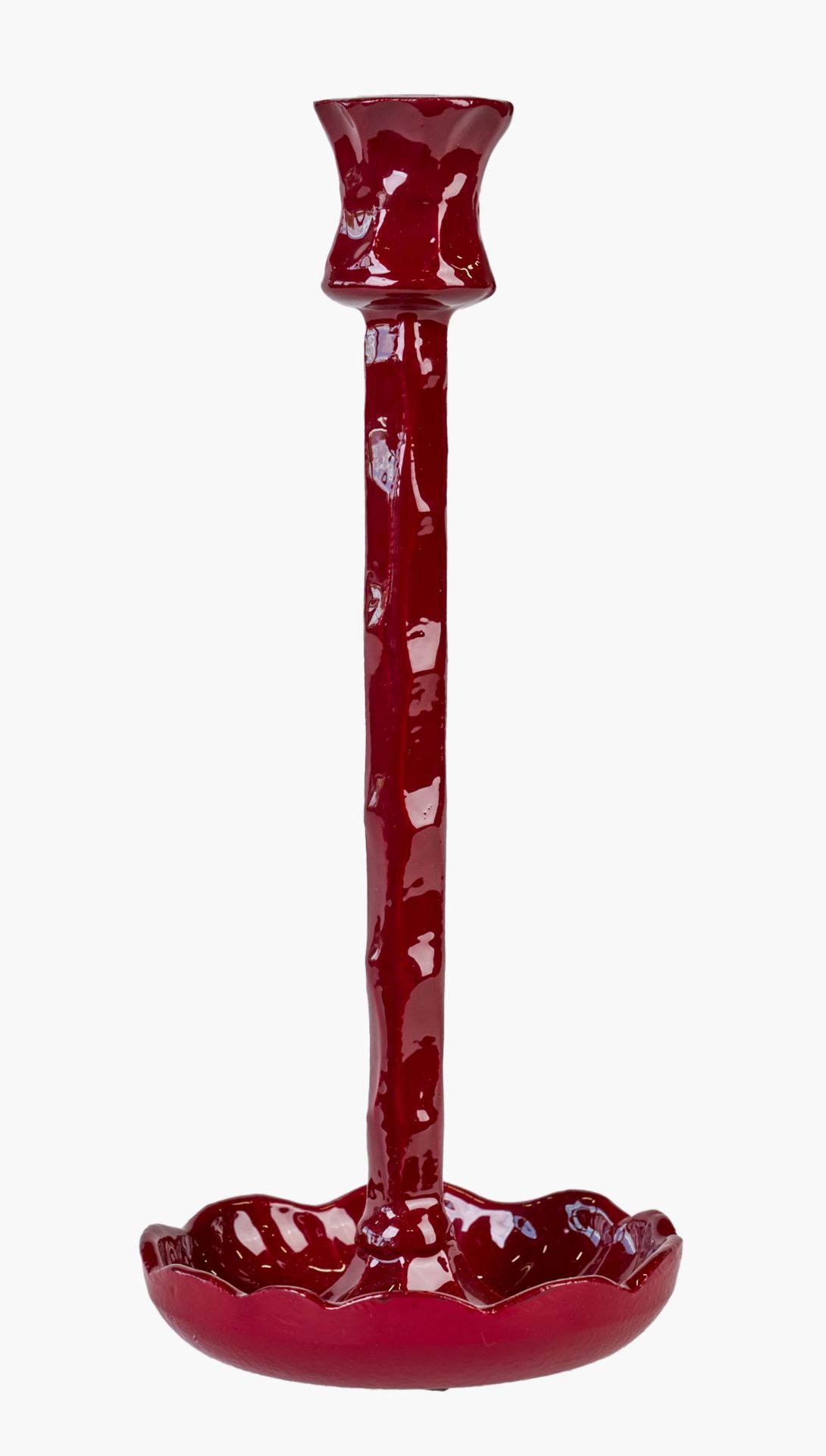 Ljusstake röd - 12x12x28 cm röd - 1