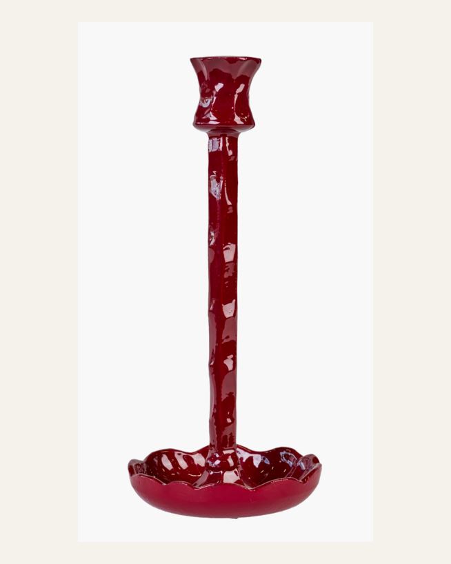 Ljusstake röd - 12x12x28 cm röd - 1
