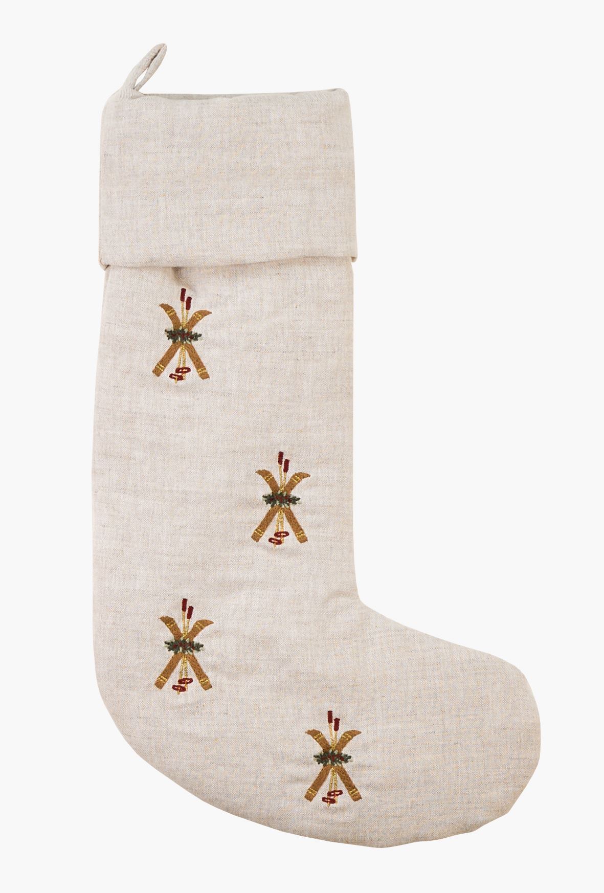 Julstrumpa beige - 18x45 cm beige - 1