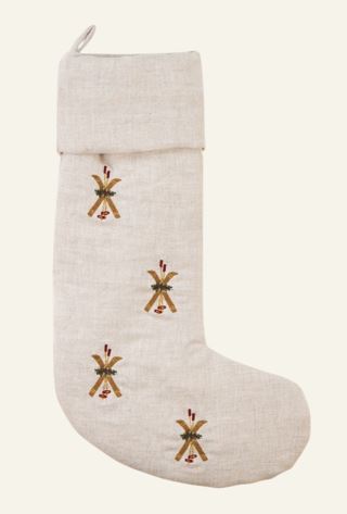 Skis julstrumpa beige