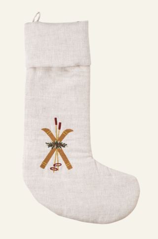 Ski julstrumpa beige