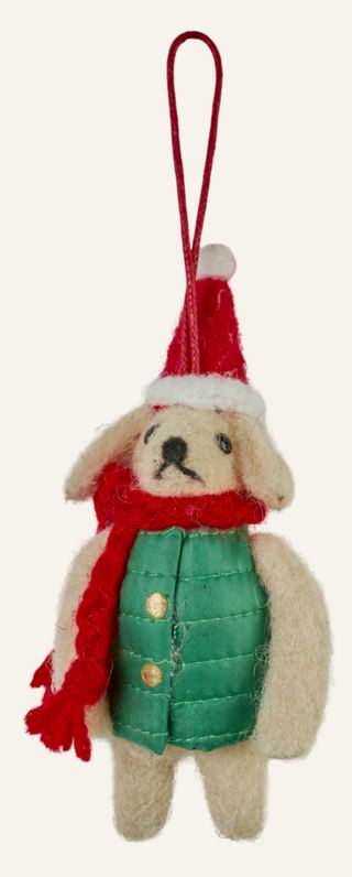 Scarfy dog julgransdekoration multi/röd