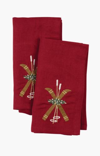 Skis tygservett röd