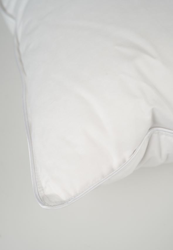 Låg dun- och fjäderkudde vit - 3