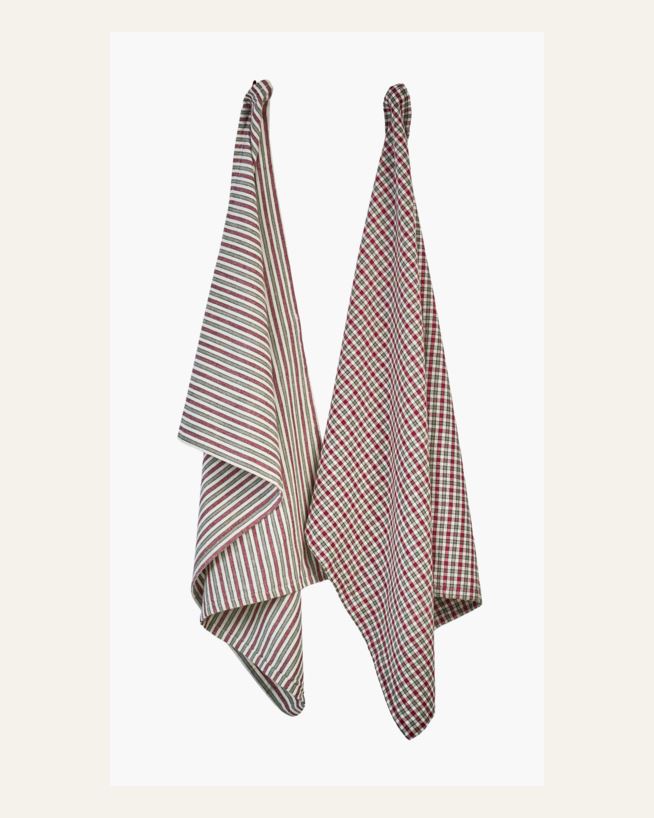 2-pack kökshanddukar röd - 50x70 cm röd - 1