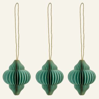 Honeycomb 3pk julgransdekoration ljusgrön