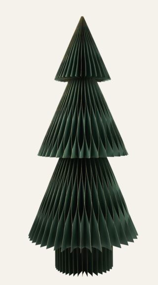 Large papertree dekoration mörkgrön