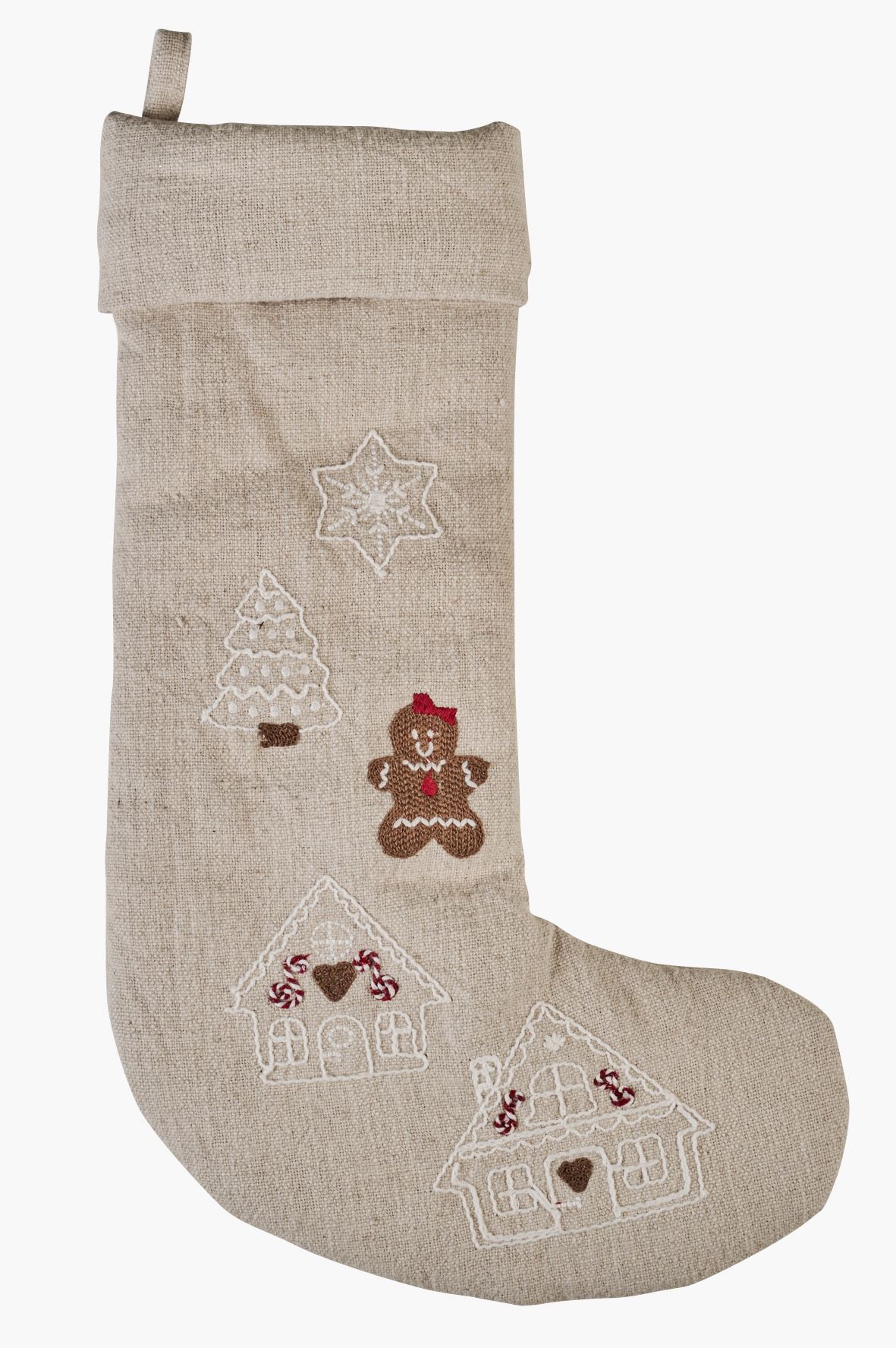 Julstrumpa multi/beige - 18x45 cm multi/beige - 1