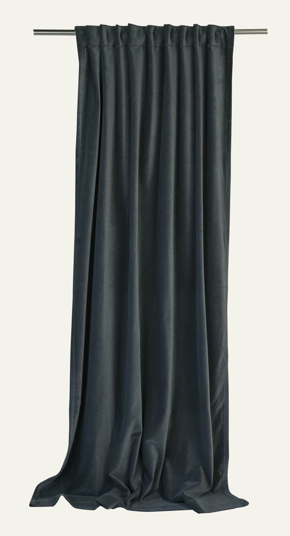 Andrea velour gardin gråblå - Hemtex