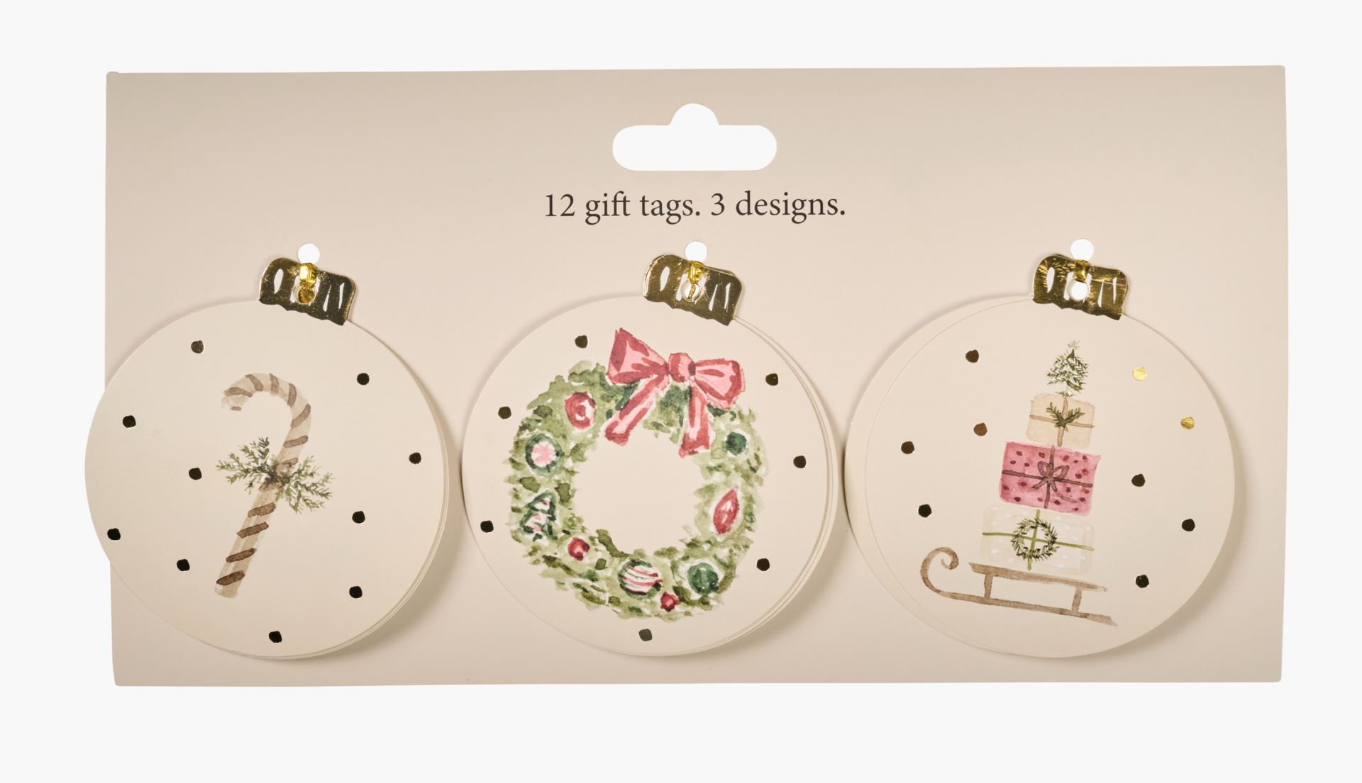 Presentetikett 12st offwhite - ø8 cm offwhite - 1