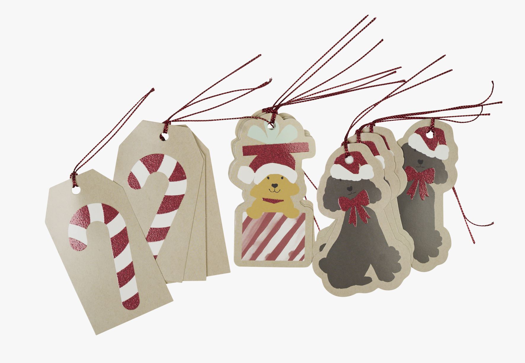 Presentetikett 12st natur - 9 cm natur - 1