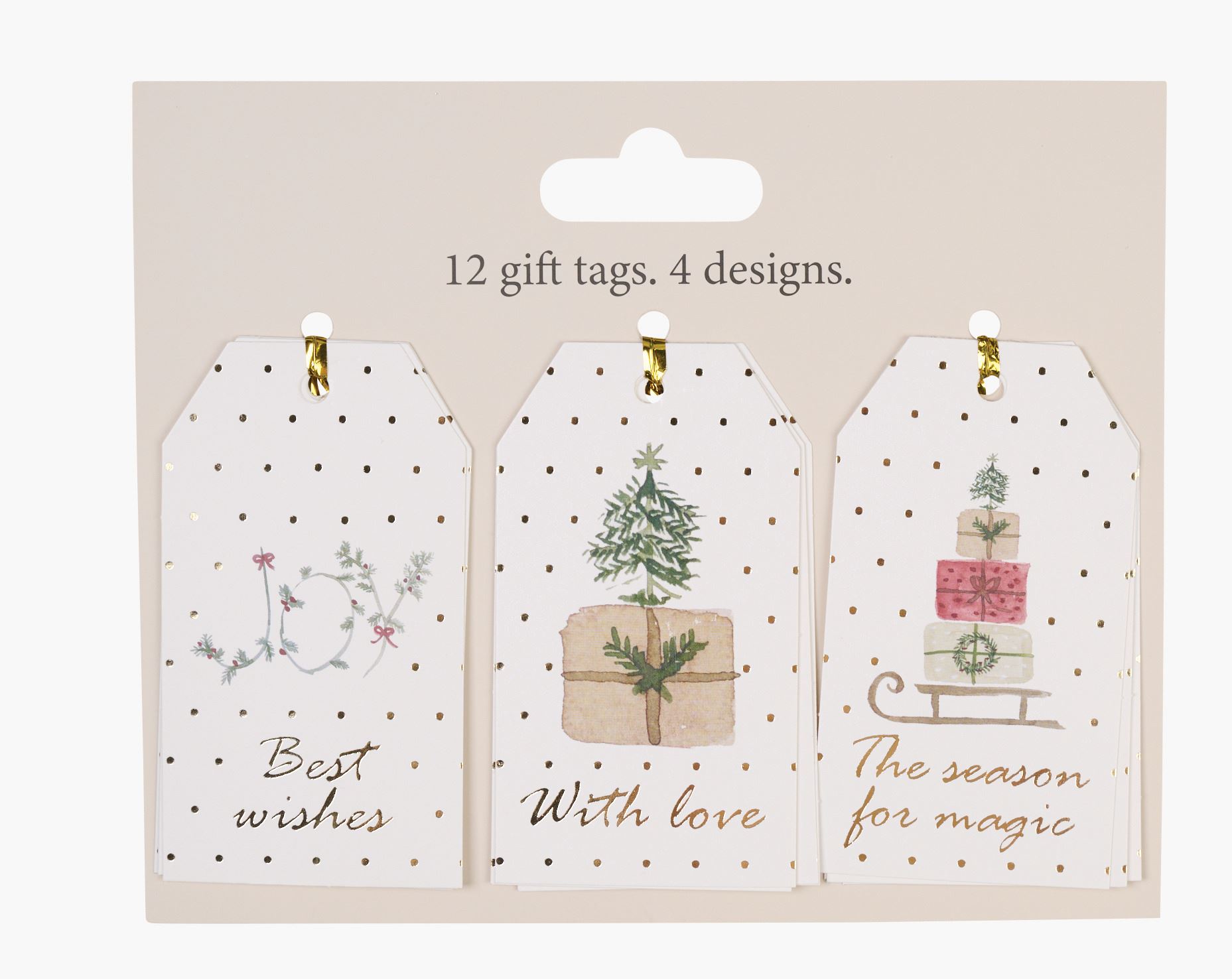 Presentetikett 12st vit - 9 cm vit - 1