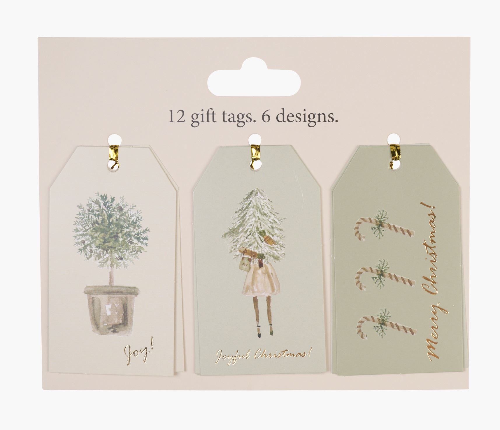 Presentetikett 12st multi/grön - 9 cm multi/grön - 1