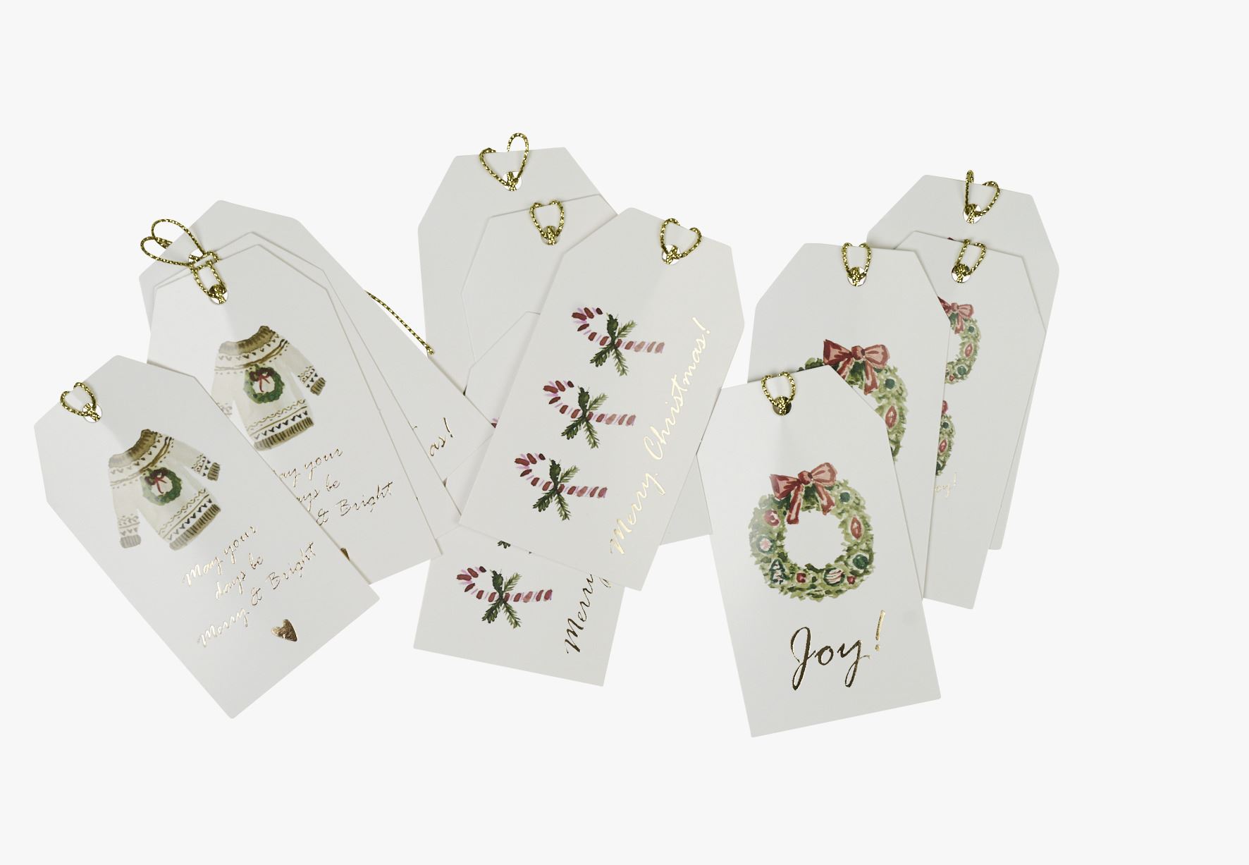 Presentetikett 12st multi/röd - 9 cm multi/röd - 1