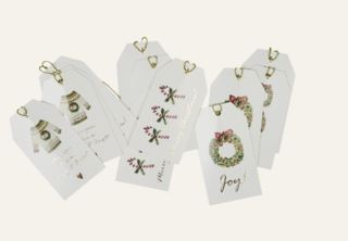 Christmas holiday presentetikett 12st multi/röd