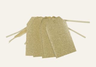 Glittery presentetikett 6st guld