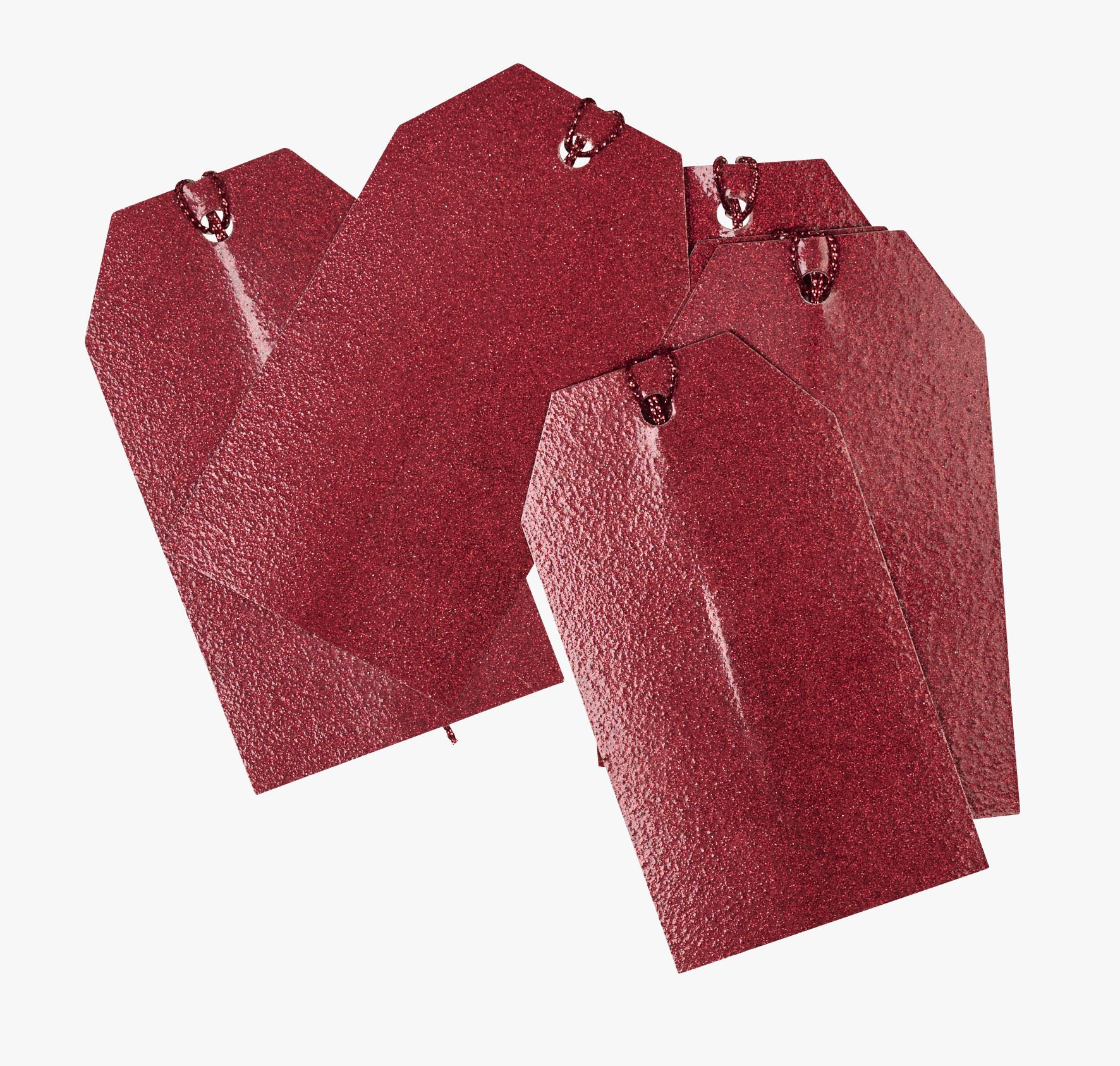 Presentetikett 6st röd - 5x9 cm röd - 1