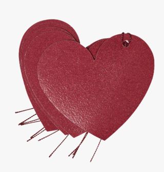 Glittery Heart presentetikett 6st röd