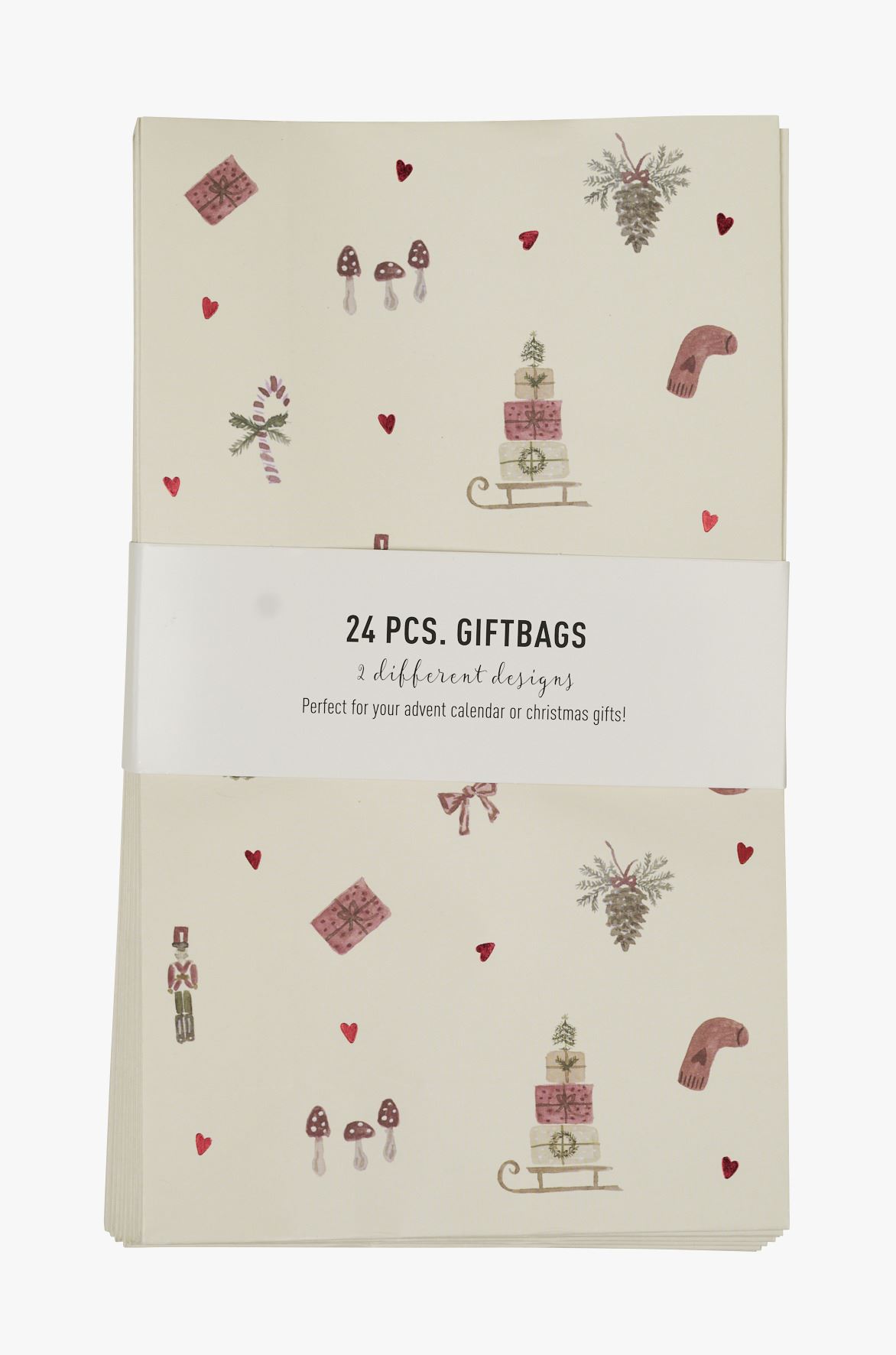 Kalenderpåsar, 24 st. multi/röd - 14x24x6,5cm multi/röd - 1