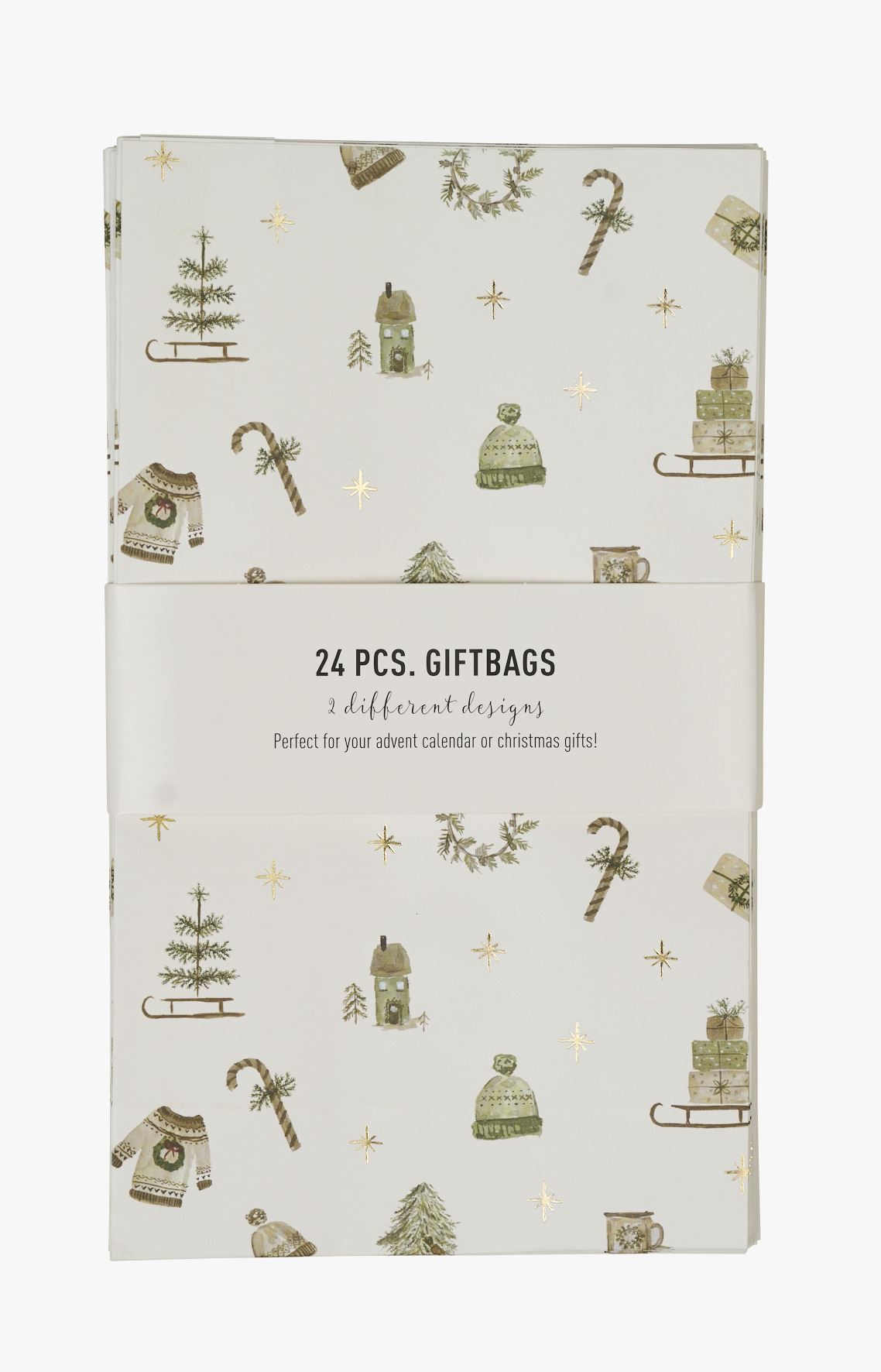 Kalenderpåsar, 24 st. multi/grön - 14x24x6,5cm multi/grön - 1