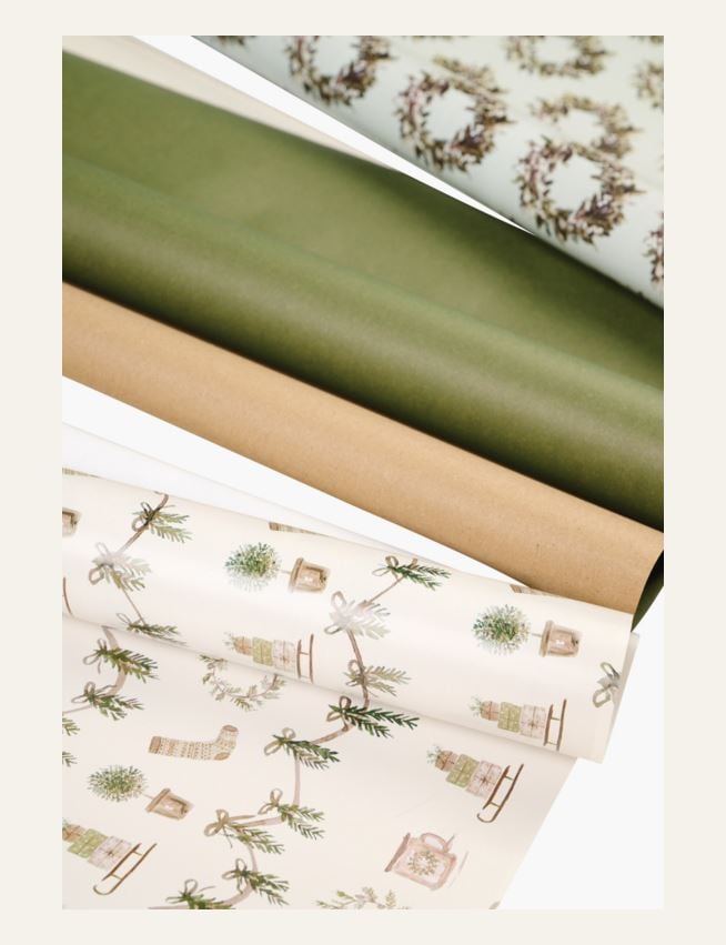 Presentpapper multi/grön - 2