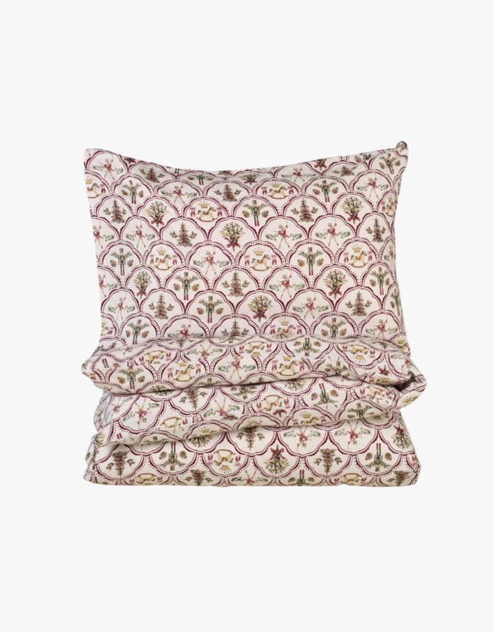Påslakanset i flanell multi/röd - 150x210 cm multi/röd - 1