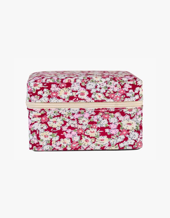 Smyckeskrin med dragkedja multi/röd - 11x11 cm multi/röd - 1