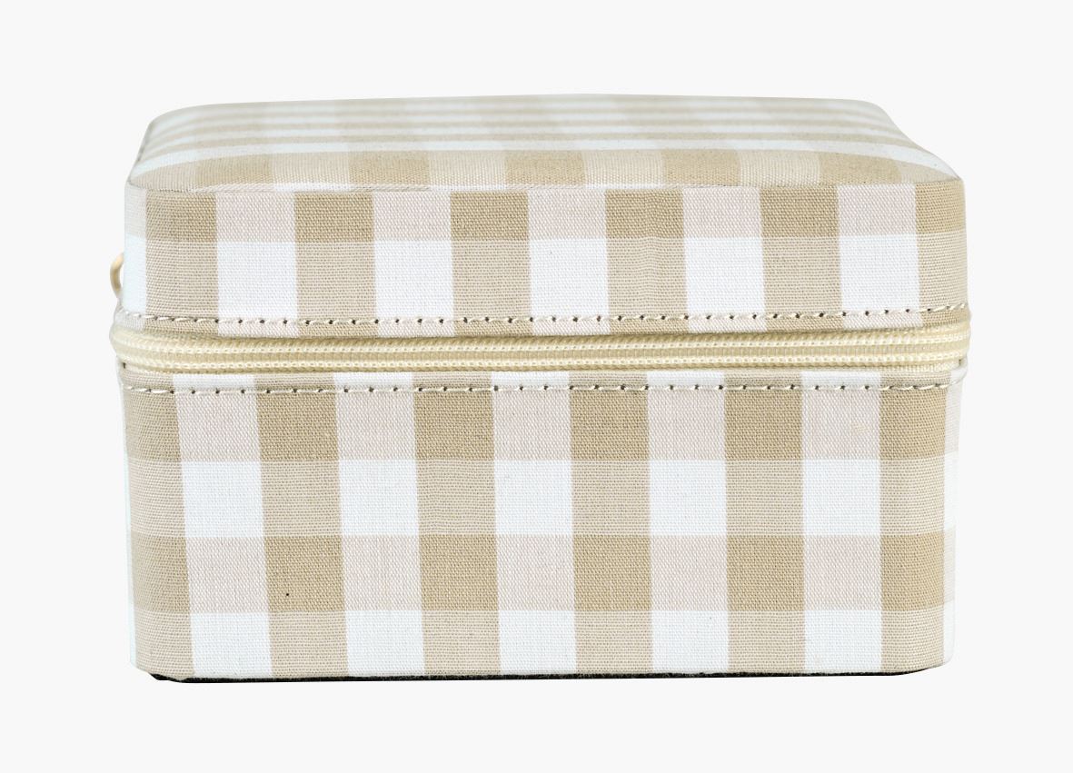 Smyckeskrin med dragkedja beige - 11x11 cm beige - 1