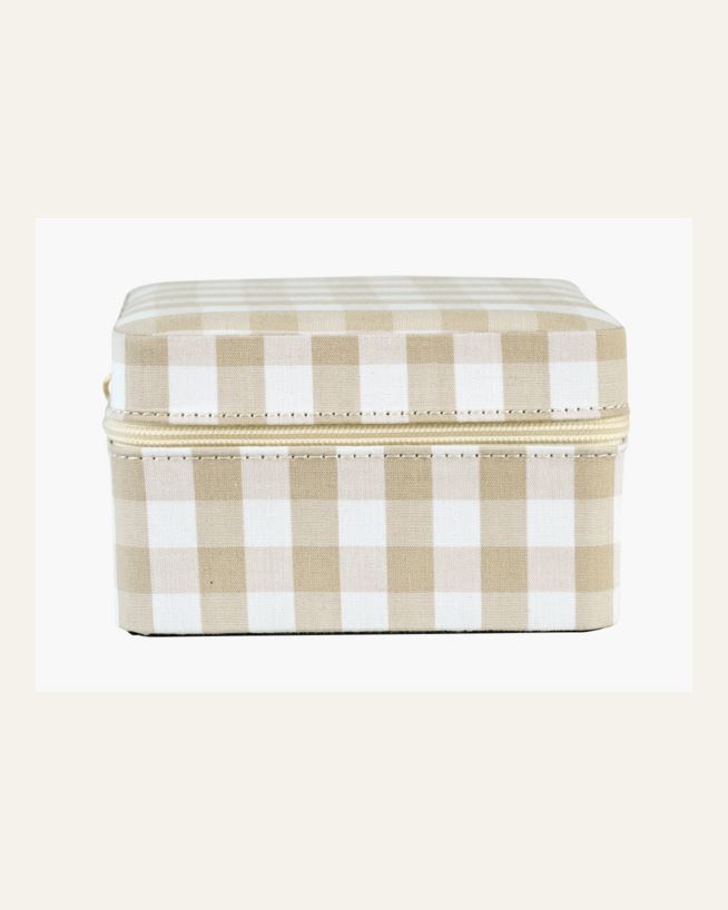 Smyckeskrin med dragkedja beige - 11x11 cm beige - 1