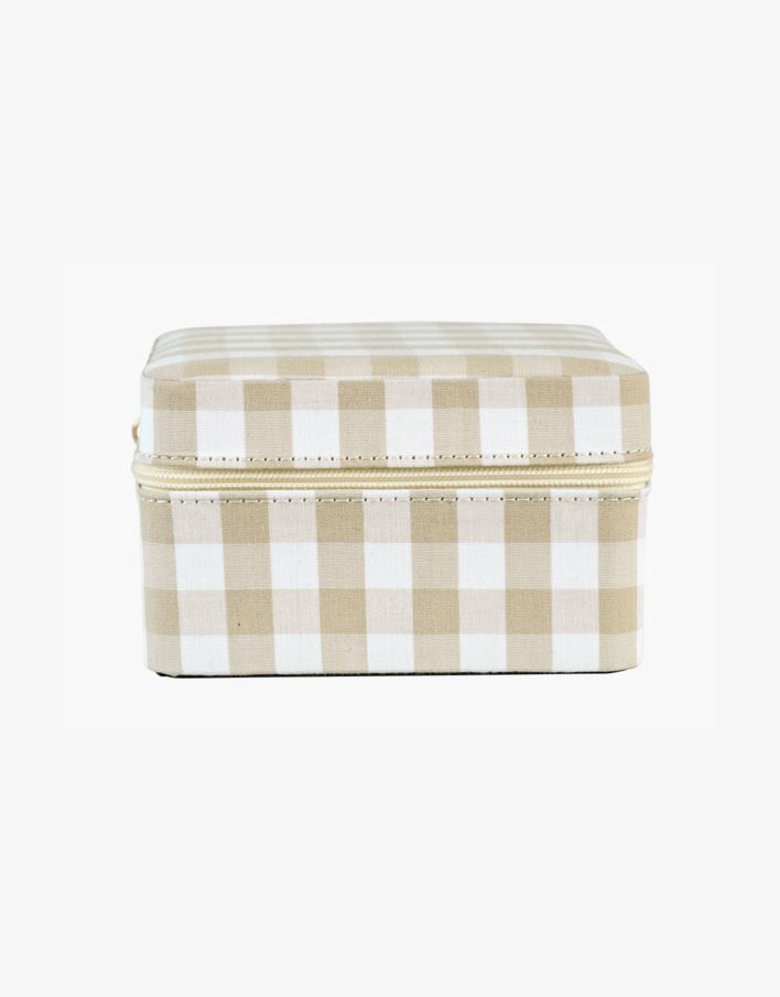 Smyckeskrin med dragkedja beige - 11x11 cm beige - 1