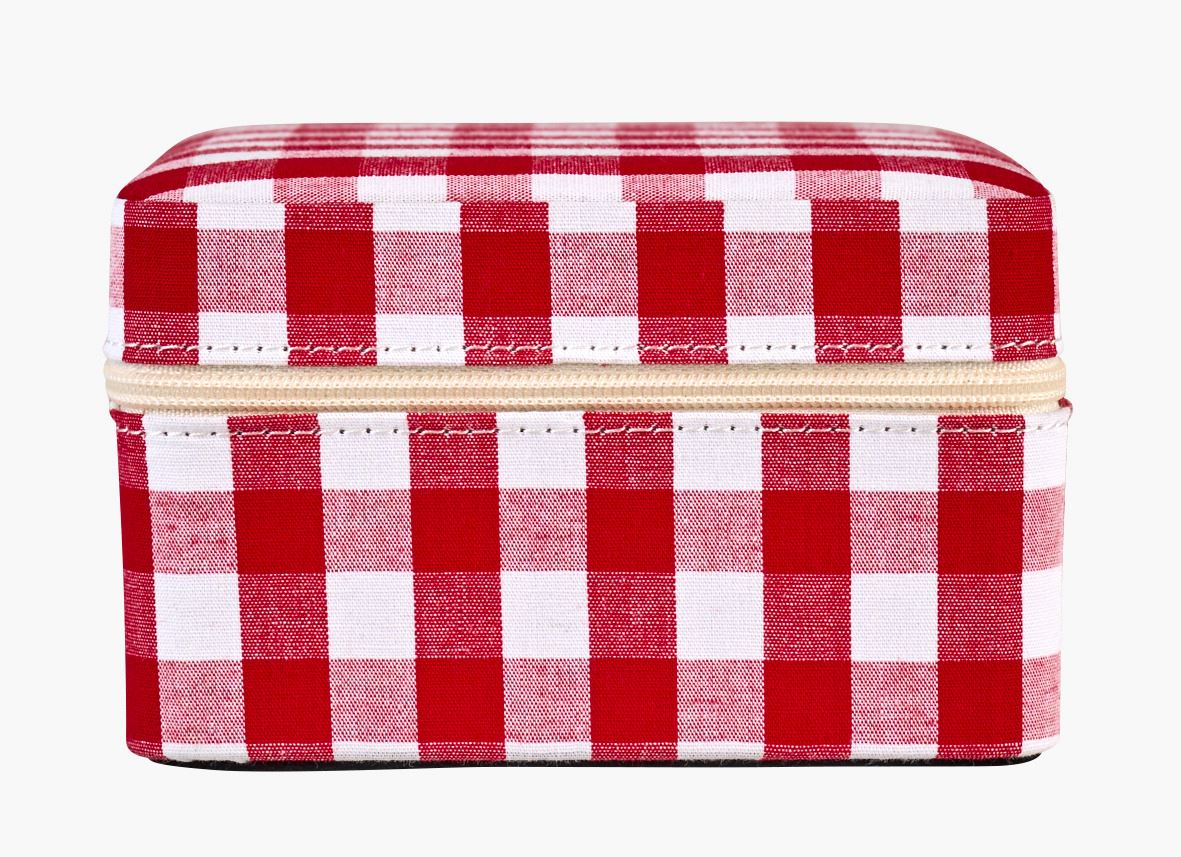 Smyckeskrin med dragkedja röd - 11x11 cm röd - 1