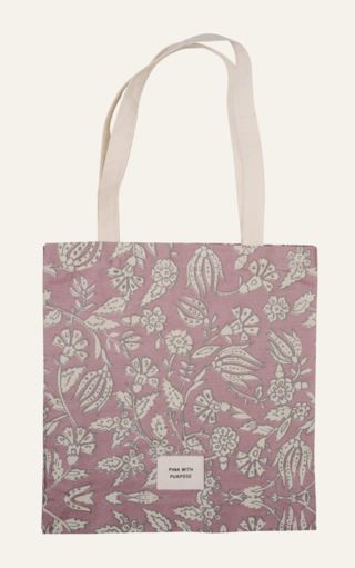 Rosa bandet nätpåse rosa