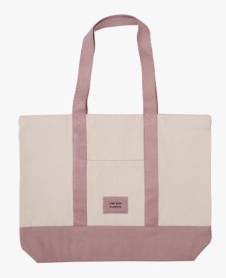 Rosa bandet tygväska rosa