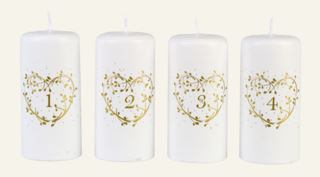 Heart 4pk adventsljus guld