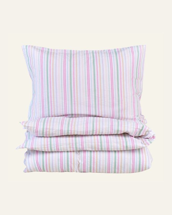 Påslakanset i garnfärgad bäckebölja multi - 150x210 cm/50x60 cm multi - 1