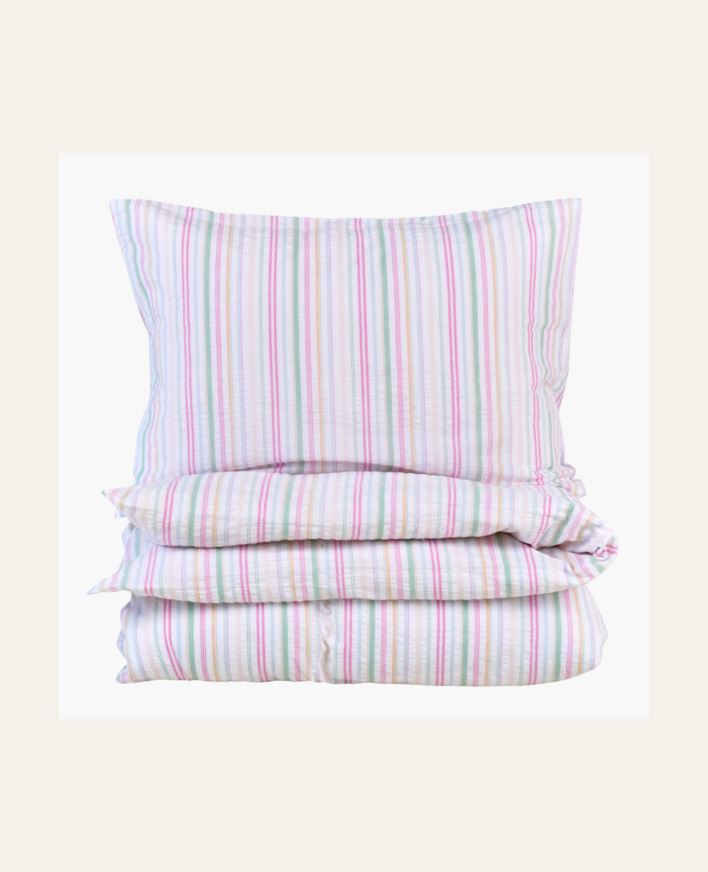 Påslakanset i garnfärgad bäckebölja multi - 150x210 cm/50x60 cm multi - 1